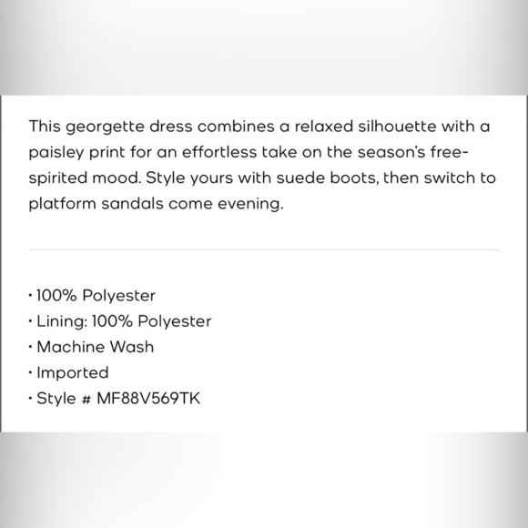 MICHAEL MICHAEL KORS BLUE WHITE PAISLEY LONG SLEEVE ELASTIC WAIST DRESS MEDIUM - Picture 9 of 9